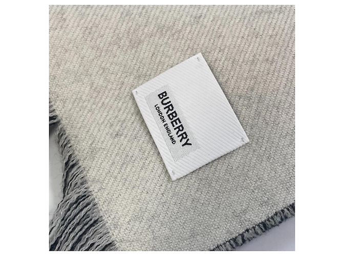 Sciarpa in lana bicolore Burberry Nero Bianco - vista 6