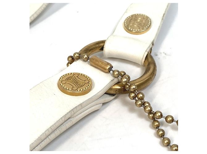 Céline Celine Triomphe Leather Dog Leash White - view 12