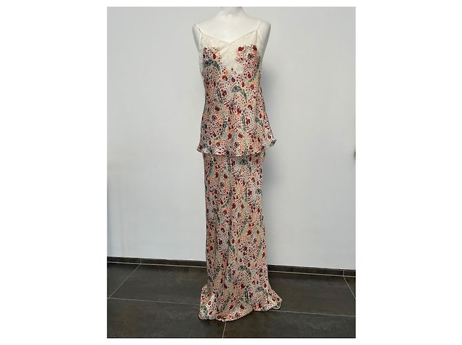Paco Rabanne Top und Rock Set floral ecru Polyester - Ansicht 3