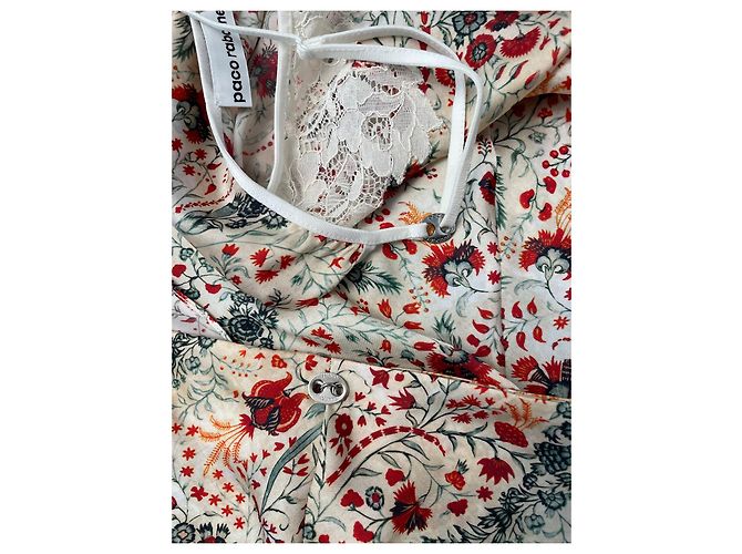Paco Rabanne Top und Rock Set floral ecru Polyester - Ansicht 7