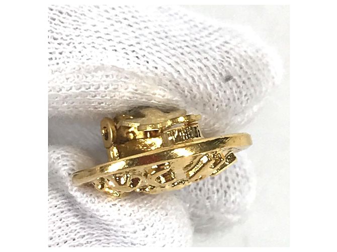 Runde Ohrringe Chanel CC Coco Mark Golden - Ansicht 10