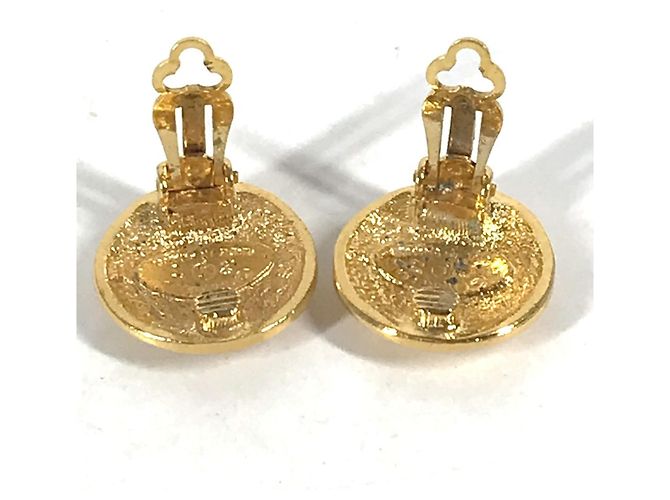 Runde Ohrringe Chanel CC Coco Mark Golden - Ansicht 11