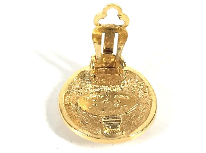 Runde Ohrringe Chanel CC Coco Mark Golden - Ansicht 12