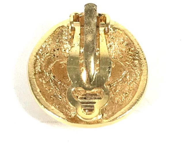 Runde Ohrringe Chanel CC Coco Mark Golden - Ansicht 2