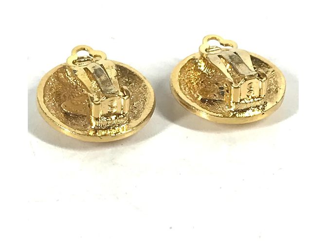Runde Ohrringe Chanel CC Coco Mark Golden - Ansicht 5