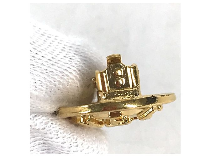 Runde Ohrringe Chanel CC Coco Mark Golden - Ansicht 7