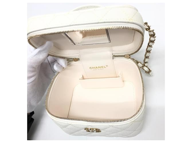 Borsa Vanity in Pelle Caviar Chanel Bianco - vista 12