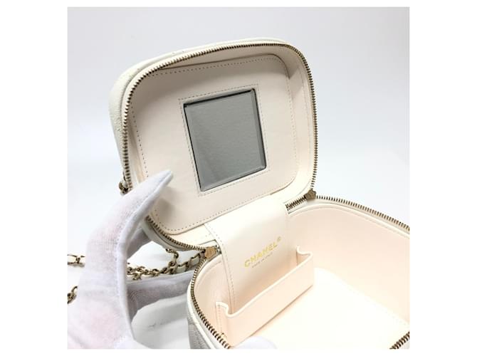 Borsa Vanity in Pelle Caviar Chanel Bianco - vista 13