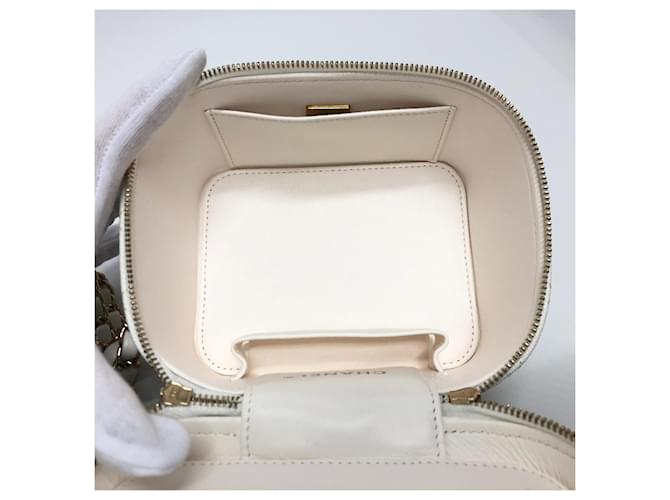 Borsa Vanity in Pelle Caviar Chanel Bianco - vista 14