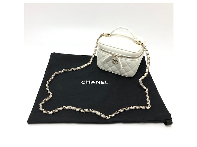 Borsa Vanity in Pelle Caviar Chanel Bianco - vista 17