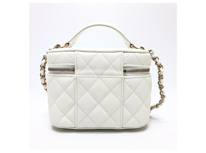 Borsa Vanity in Pelle Caviar Chanel Bianco - vista 2