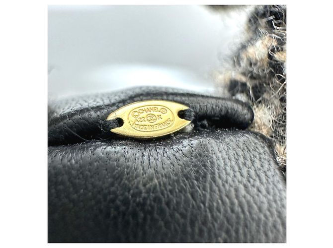 Chanel Coco Marchio Houndstooth Hair Chain Scrunchie Beige - vista 5