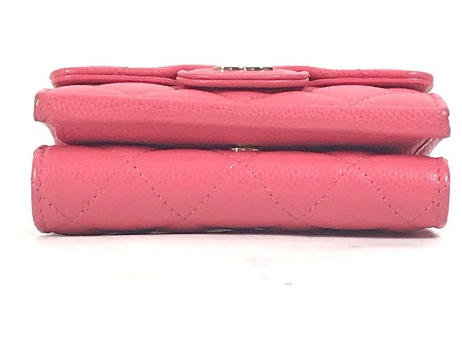 Cartera compacta matelassé Chanel CC Coco Mark Rosa - vista 4
