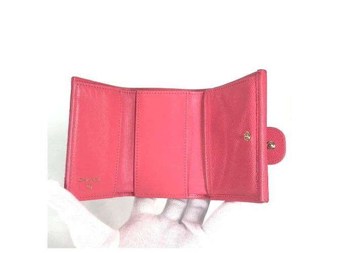 Cartera compacta matelassé Chanel CC Coco Mark Rosa - vista 6