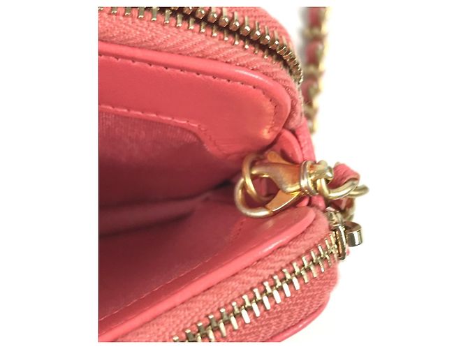 Cartera de hombro de cuero caviar Chanel Boy Rosa - vista 10
