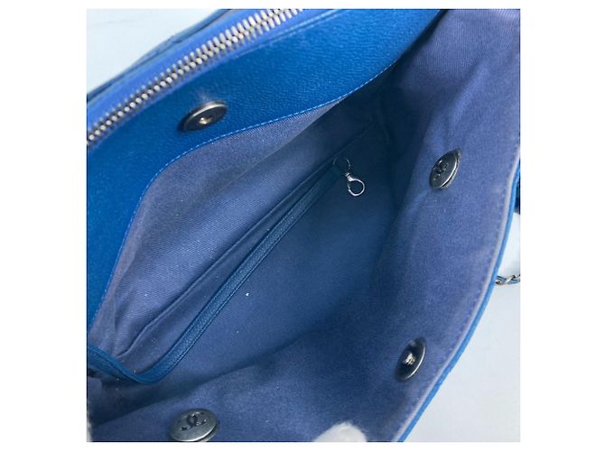 Chanel Caviar-Leder Tote Bag Blau - Ansicht 13