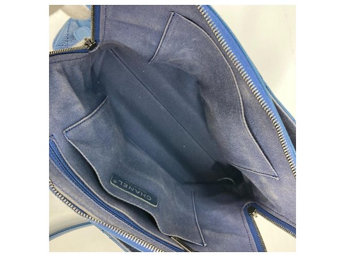 Chanel Caviar-Leder Tote Bag Blau - Ansicht 16