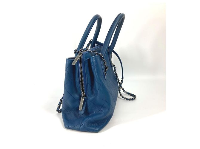Chanel Caviar-Leder Tote Bag Blau - Ansicht 3