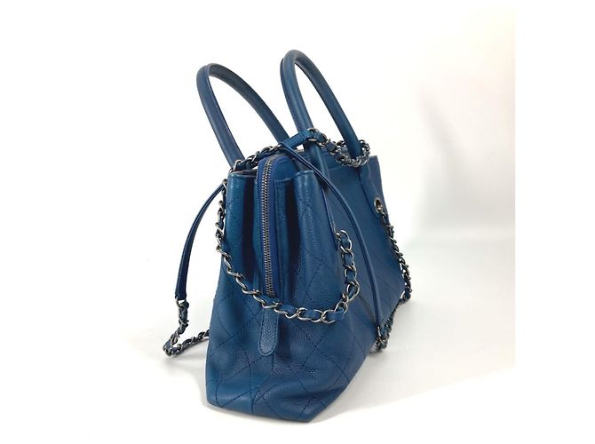 Chanel Caviar-Leder Tote Bag Blau - Ansicht 4