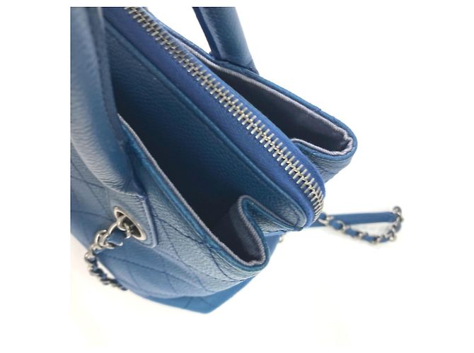 Chanel Caviar-Leder Tote Bag Blau - Ansicht 9