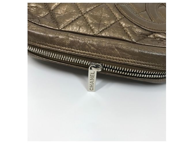 Pochette trapuntata CC della linea Cambon di Chanel Marrone D'oro - vista 8