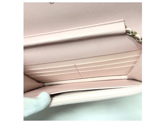 Borsa a spalla in pelle caviar rosa Chanel - vista 10