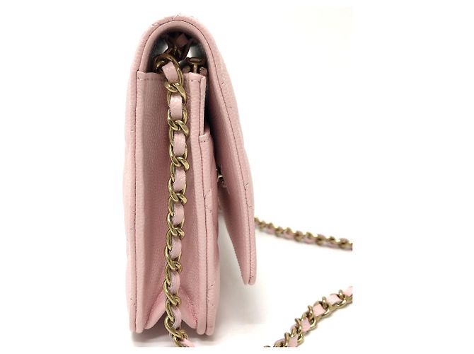 Borsa a spalla in pelle caviar rosa Chanel - vista 4
