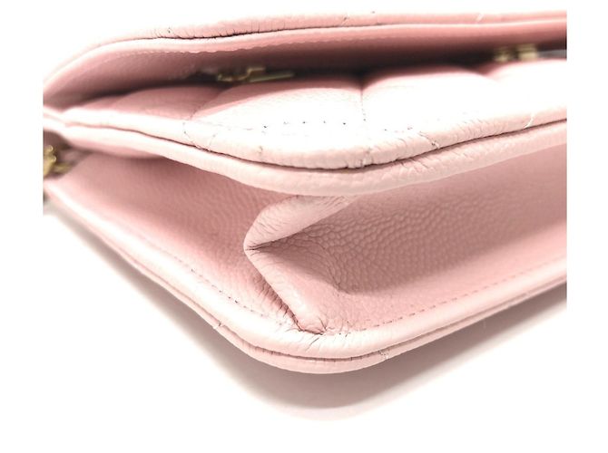 Borsa a spalla in pelle caviar rosa Chanel - vista 6