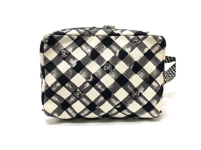 Borsa refrigerante Chanel Check Coco Mark Nero Bianco - vista 5