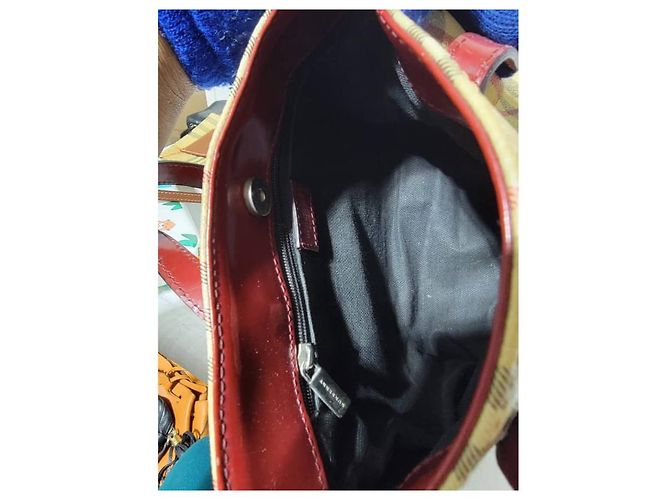Borsa tote piccola Haymarket Check di Burberry rossa Rosso Beige - vista 10