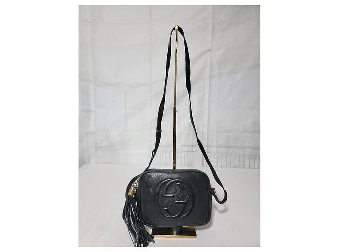 Borsa Disco Piccola Soho in pelle martellata nera GUCCI Nero - vista 11