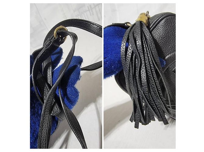 Borsa Disco Piccola Soho in pelle martellata nera GUCCI Nero - vista 14