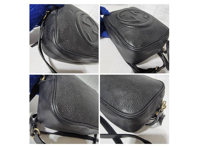 Borsa Disco Piccola Soho in pelle martellata nera GUCCI Nero - vista 15