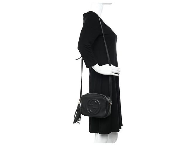 Borsa Disco Piccola Soho in pelle martellata nera GUCCI Nero - vista 17