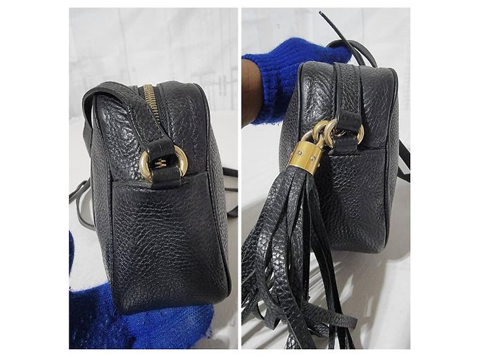 Borsa Disco Piccola Soho in pelle martellata nera GUCCI Nero - vista 9