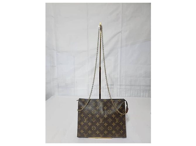 Neceser Monogram 26 LOUIS VUITTON con correa de cadena Castaño Beige - vista 5