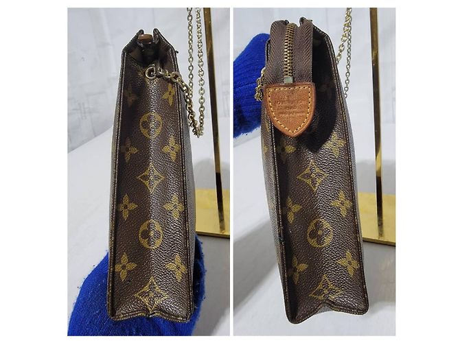 Neceser Monogram 26 LOUIS VUITTON con correa de cadena Castaño Beige - vista 7