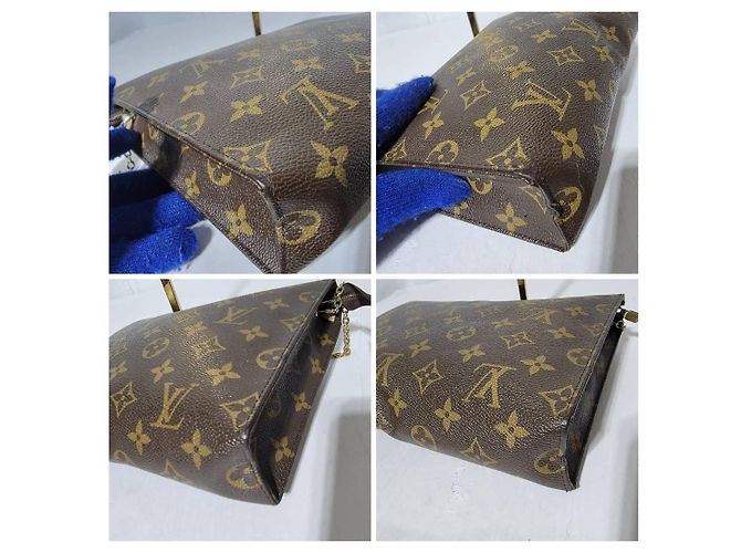 Neceser Monogram 26 LOUIS VUITTON con correa de cadena Castaño Beige - vista 9
