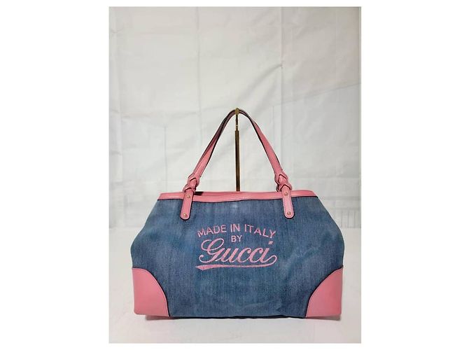 Borsa tote in denim Gucci Craft Rosa - vista 2