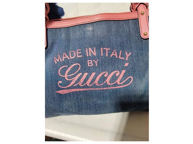 Borsa tote in denim Gucci Craft Rosa - vista 5