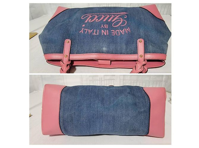 Borsa tote in denim Gucci Craft Rosa - vista 9