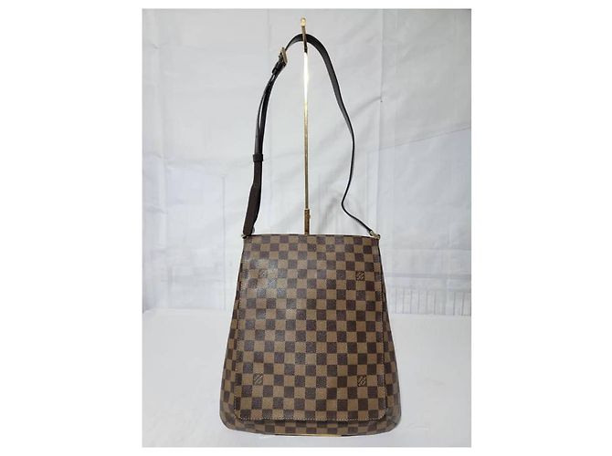 LOUIS VUITTON Borsa a Spalla Musette Salsa GM Damier Ebene Marrone Beige - vista 2