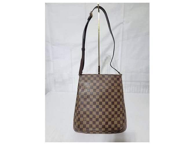 LOUIS VUITTON Borsa a Spalla Musette Salsa GM Damier Ebene Marrone Beige - vista 3