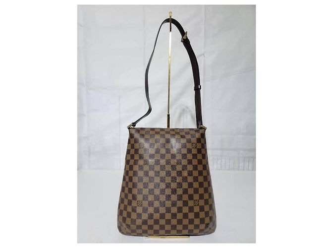 LOUIS VUITTON Borsa a Spalla Musette Salsa GM Damier Ebene Marrone Beige - vista 4