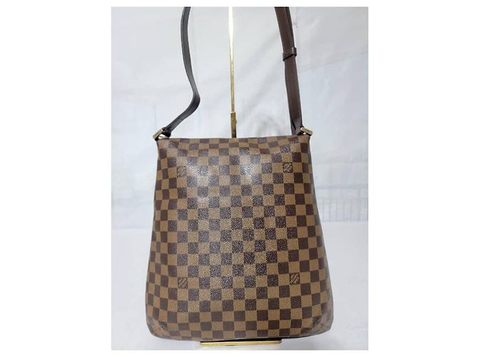 LOUIS VUITTON Borsa a Spalla Musette Salsa GM Damier Ebene Marrone Beige - vista 6