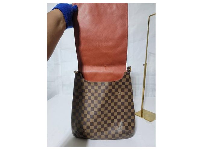 LOUIS VUITTON Borsa a Spalla Musette Salsa GM Damier Ebene Marrone Beige - vista 8