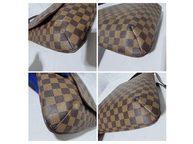 LOUIS VUITTON Borsa a Spalla Musette Salsa GM Damier Ebene Marrone Beige - vista 9