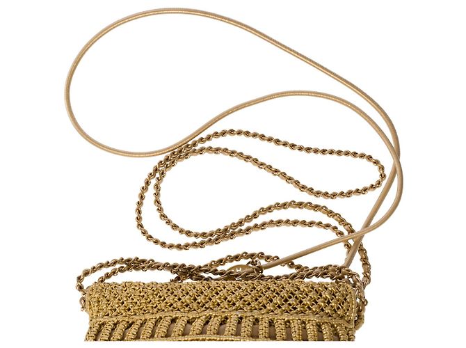 Classique Sac CHANEL en Osier Doré - 102036 - vue 10