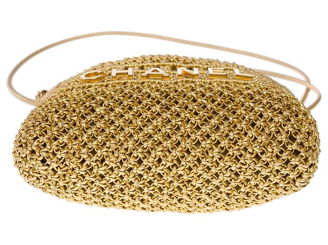 Classique Sac CHANEL en Osier Doré - 102036 - vue 11