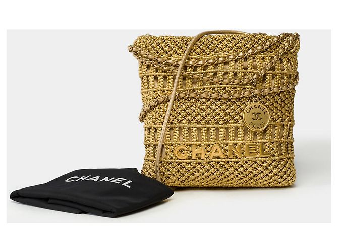 Classique Sac CHANEL en Osier Doré - 102036 - vue 2